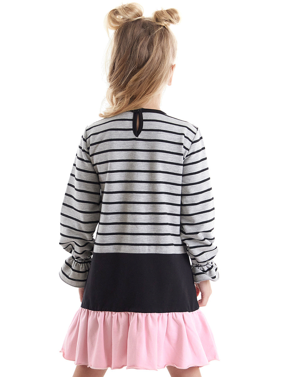 <tc>Robe noire pour fille avec motif de chat</tc>