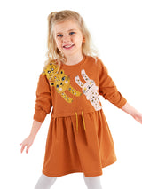 <tc>Robe pour fille avec mini motifs léopard</tc>