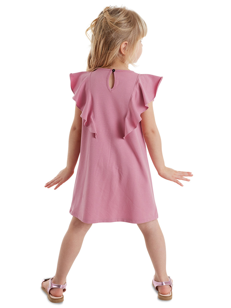 <tc>Robe pour fille avec motif de panda et détails en volants.</tc>