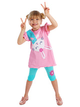 <tc>Tunique et legging pour fille avec motif de lapin surprise.</tc>