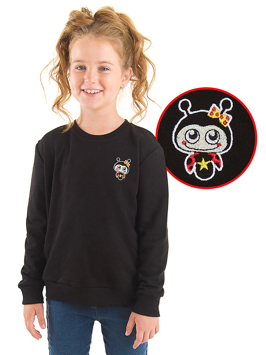 <tc>Sweatshirt pour fille avec motif de coccinelle</tc>