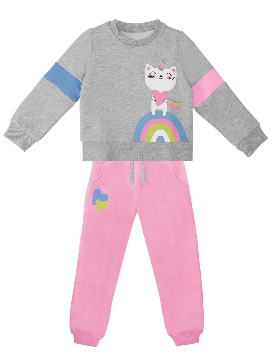 rainbow cat kiz çocuk alt - üst eşofman takim - Justyol