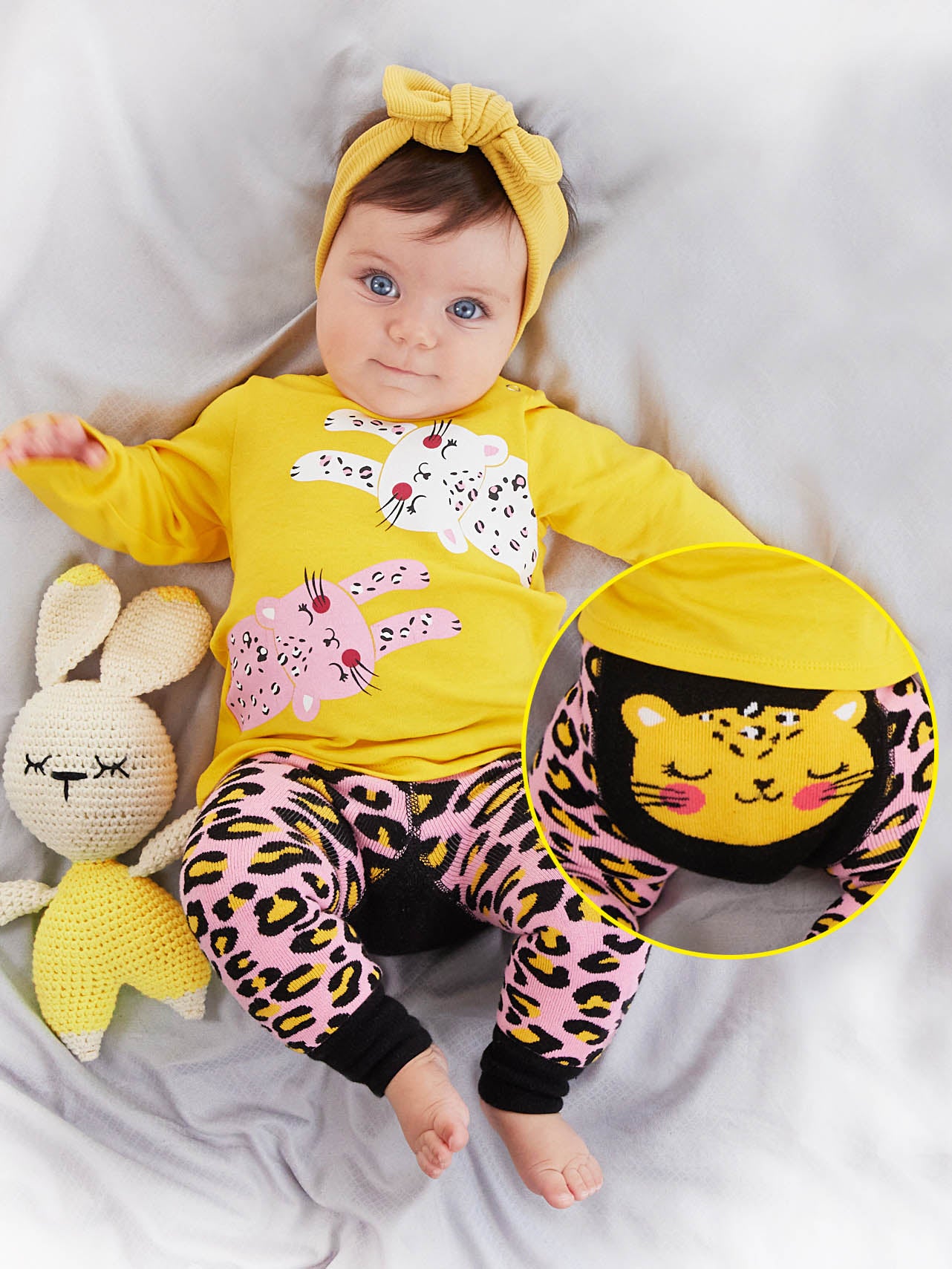 leopar kiz bebek t-shirt tayt-pantolon takim