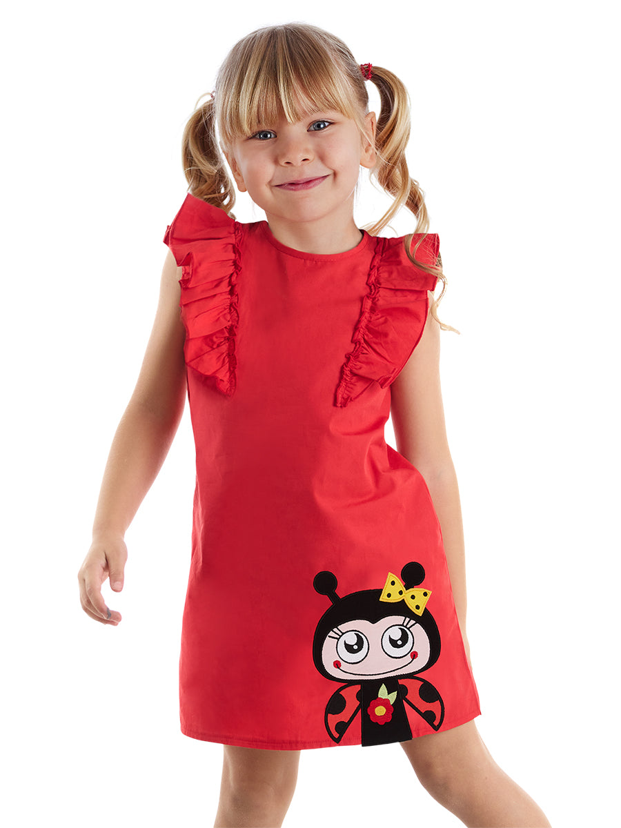 <tc>Robe de fille avec volants coccinelle</tc>