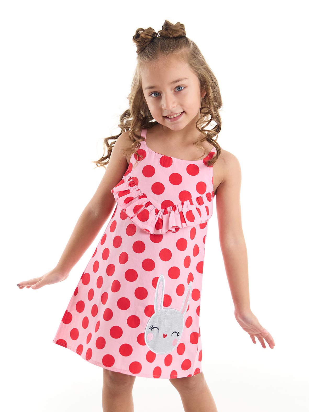 Robe fille à pois avec lapin