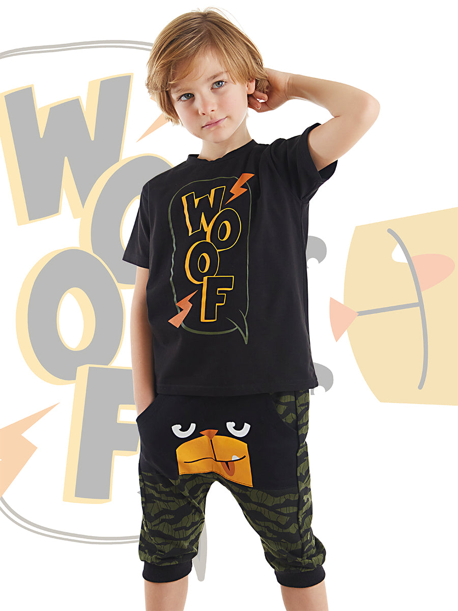 woof erkek çocuk t-shirt kapri şort takim