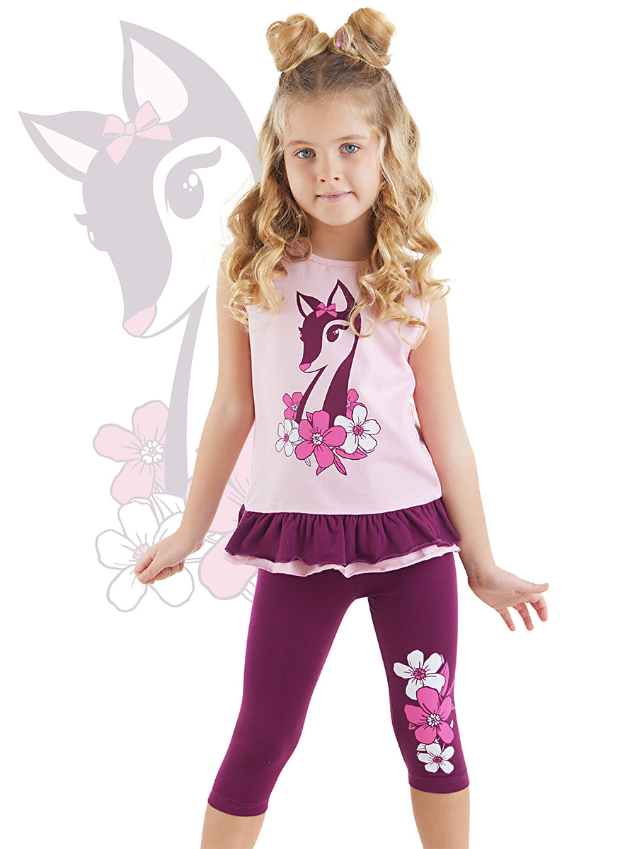 <tc>Tunique et legging pour fille avec motif de faon.</tc>