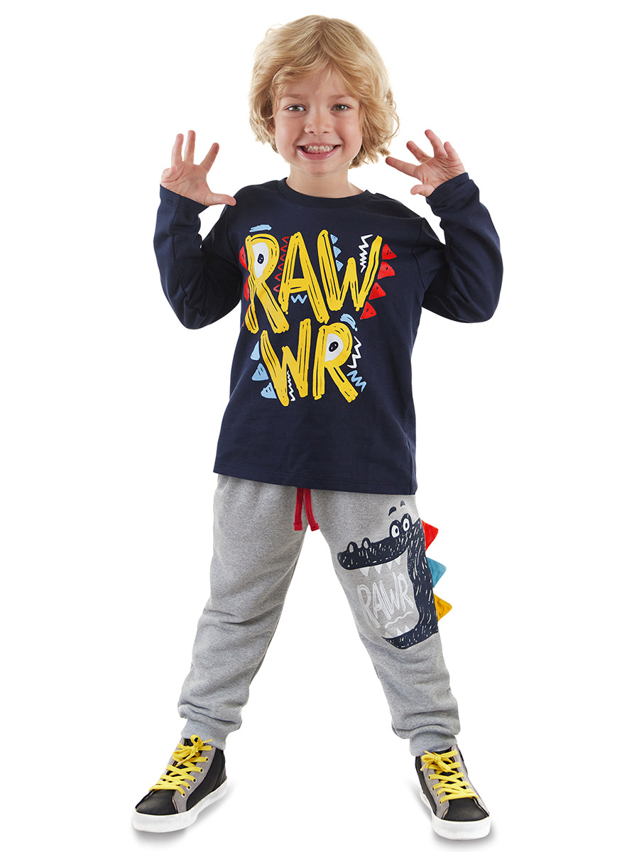 <tc>Ensemble pour garçon Rawr avec t-shirt et pantalon</tc>