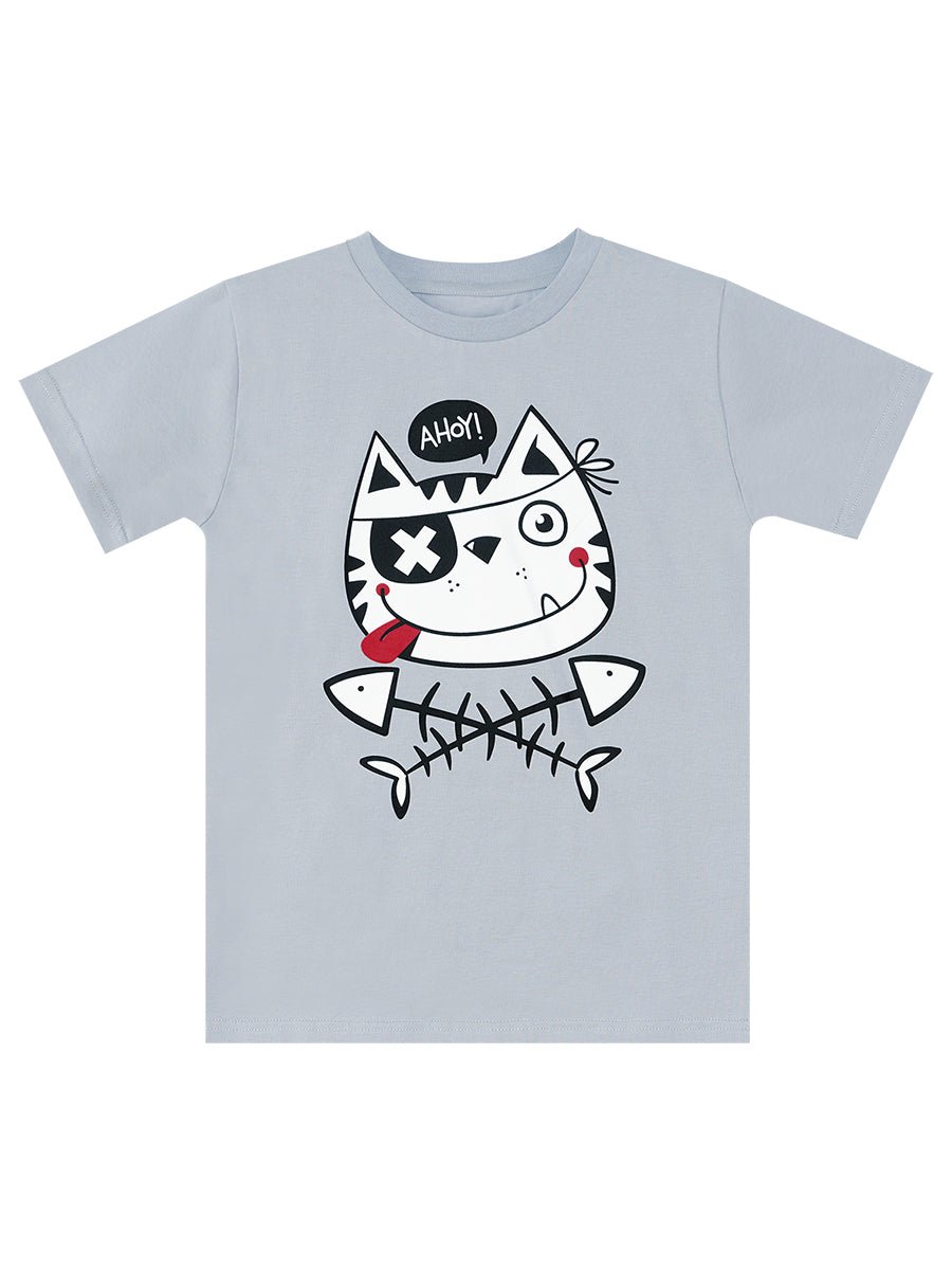 ahoy kedi erkek çocuk t-shirt şort takim - Justyol