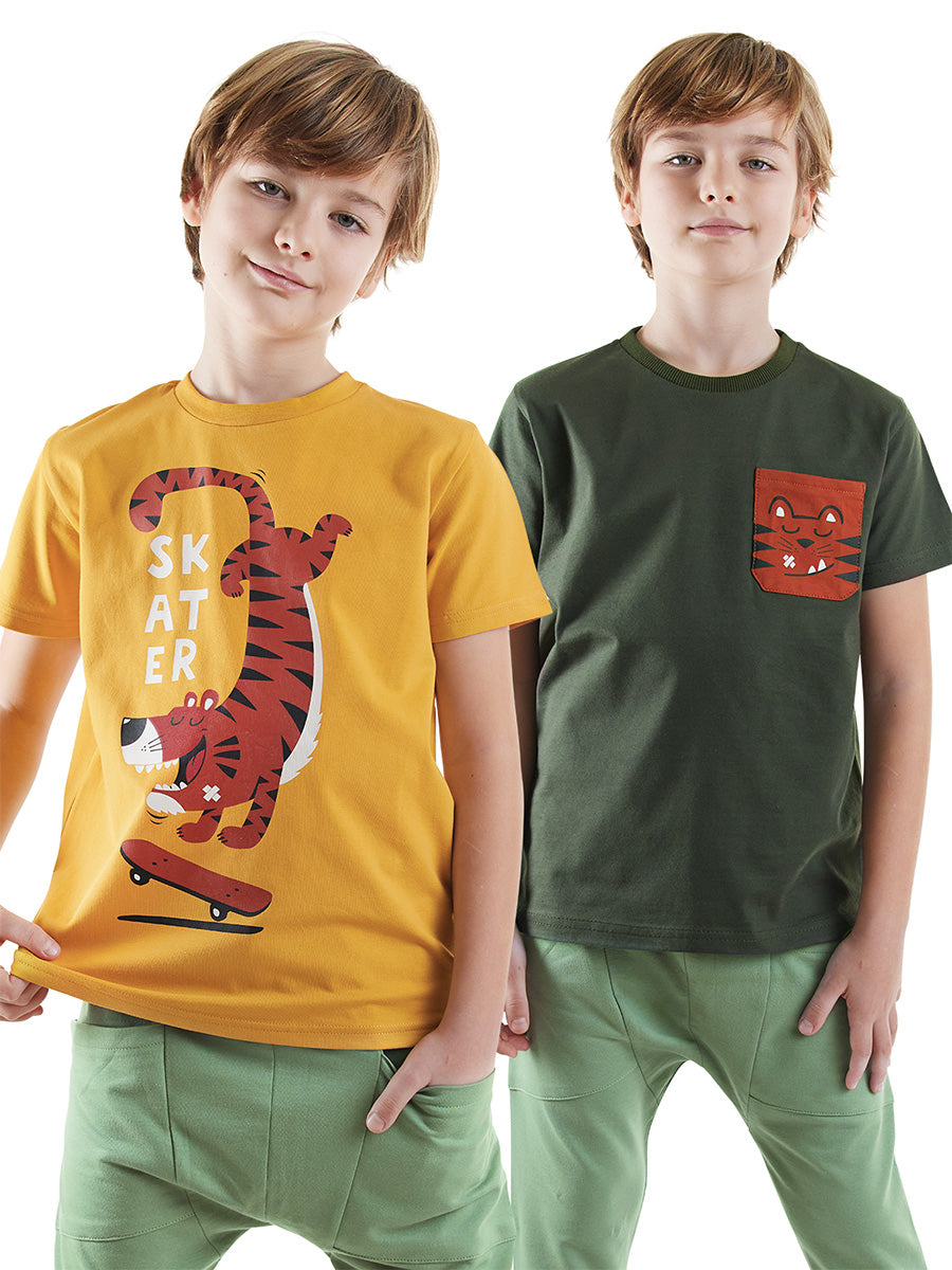 <tc>Skater ensemble de 2 t-shirts pour garçon.</tc>