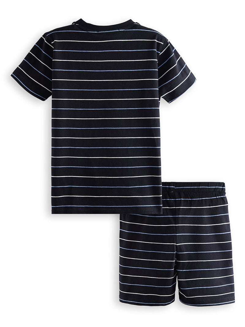 Ensemble Pyjama Garçon à Rayures Noires avec Imprimé Voilier