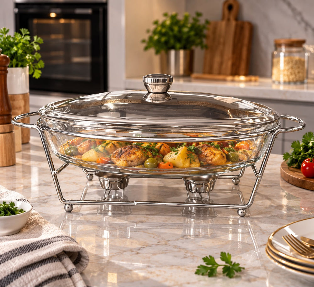 CHAFING DISH ARGENTE AVEC BOUJIE