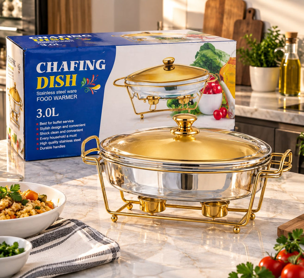 CHAFING DISH DORE AVEC BOUJIE