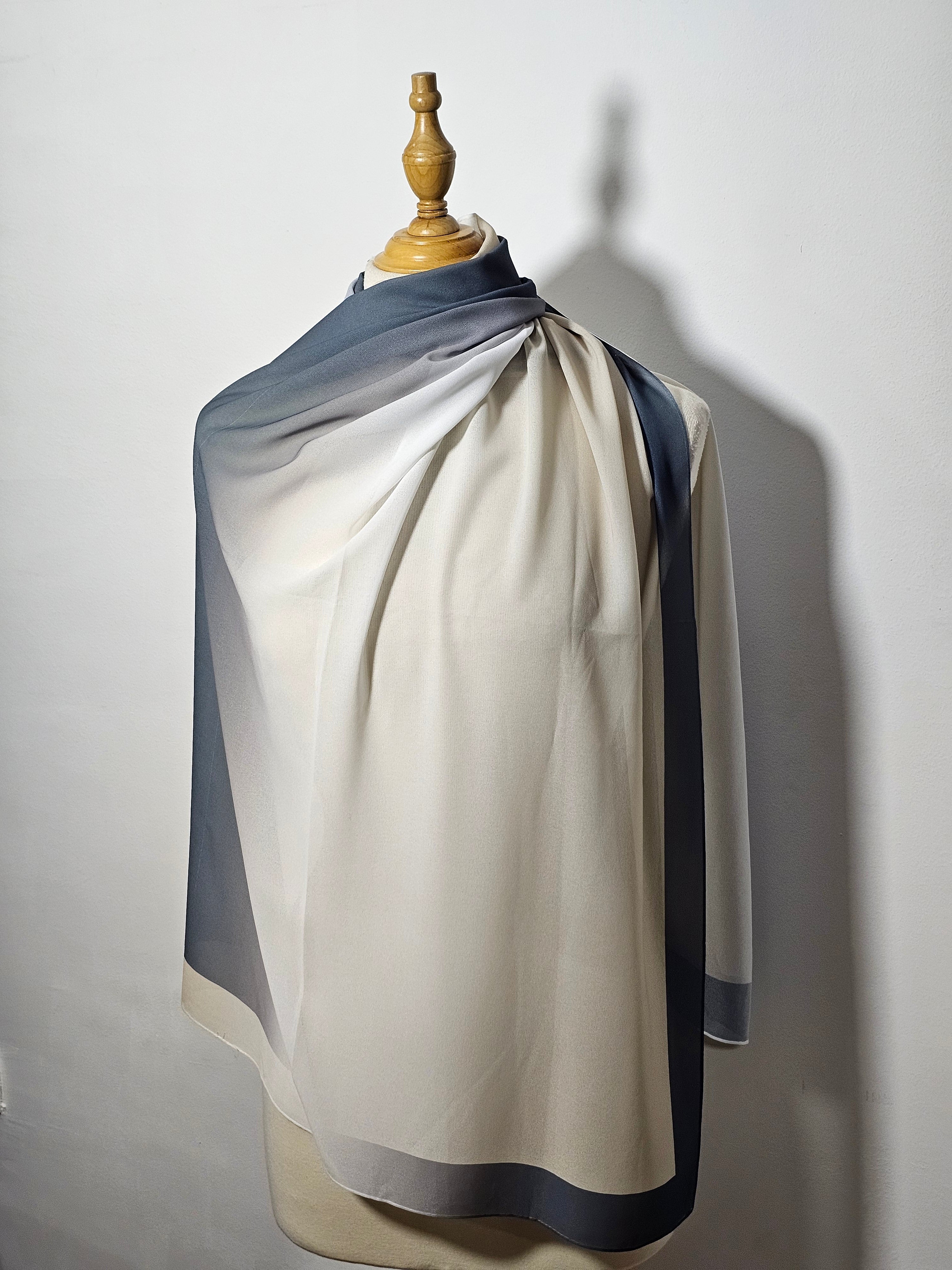 Châle en Crêpe Égyptien – 
 Collection Artistique Élégance Moderne