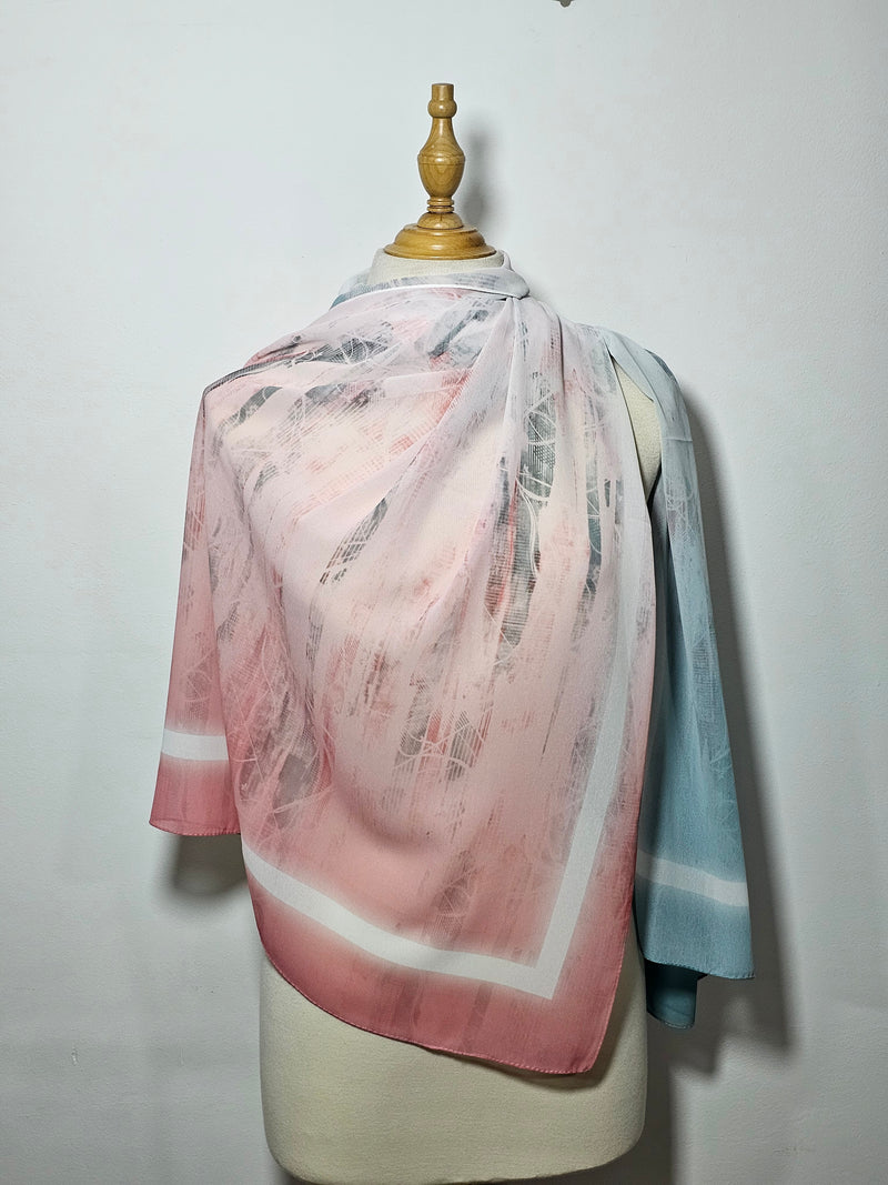 Châle en Crêpe Égyptien – 
 Collection Artistique Élégance Moderne
