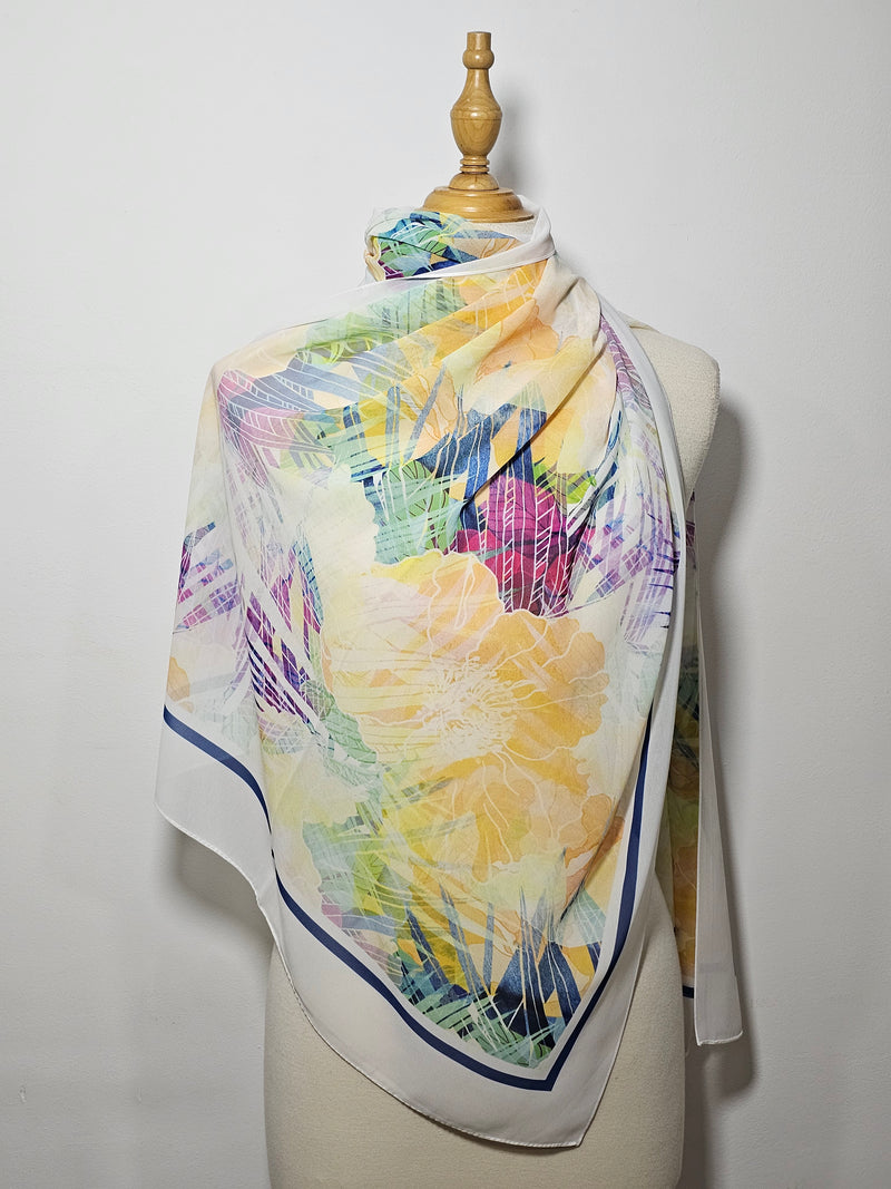 Châle en Crêpe Égyptien – 
 Collection Artistique Élégance Moderne