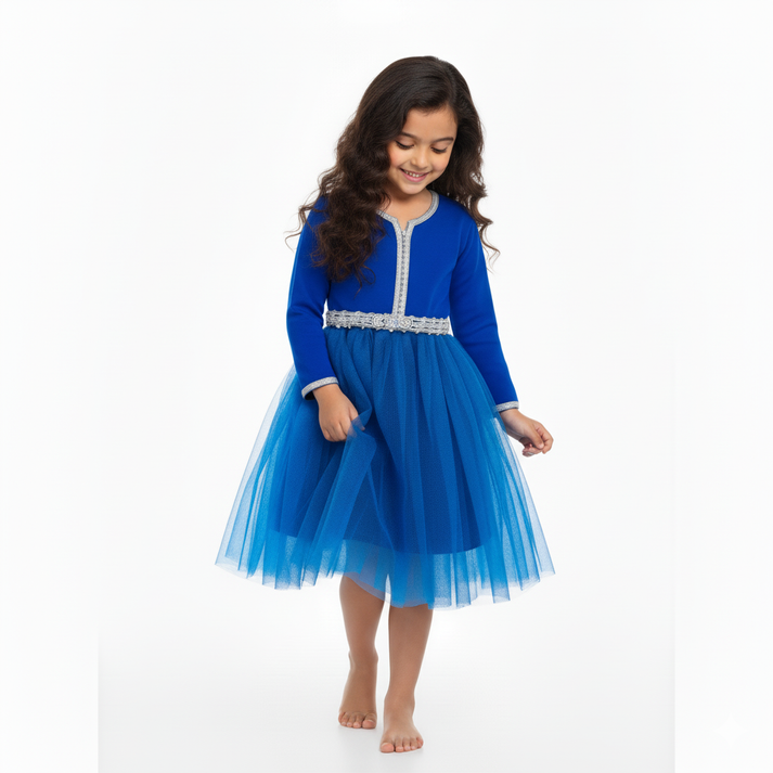 Caftan - Bleu Royal Azure pour fille