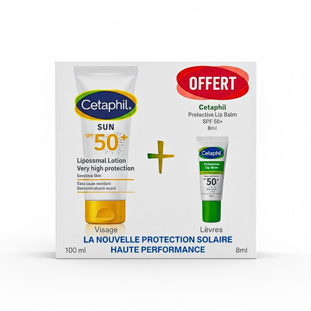 Cetaphil Sun Lotion Gel Spf50+ 100ml+Protective Lip Balm Format Voyage Pack