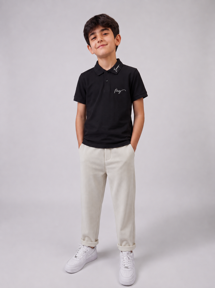 Ensemble Garçon Polo Design Brodé et Pantalon Confort