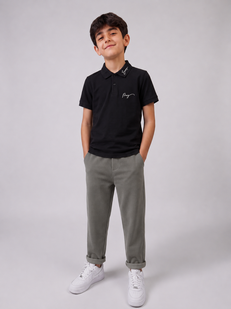Ensemble Garçon Polo Design Brodé et Pantalon Confort
