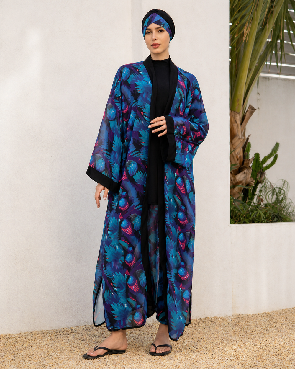 Ensemble Plage Femme 4 Pièces Imprimé – Style Élégant et Modeste