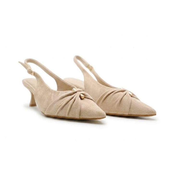 Escarpins Slingback Femme en Suédine à Petit Talon Élégant