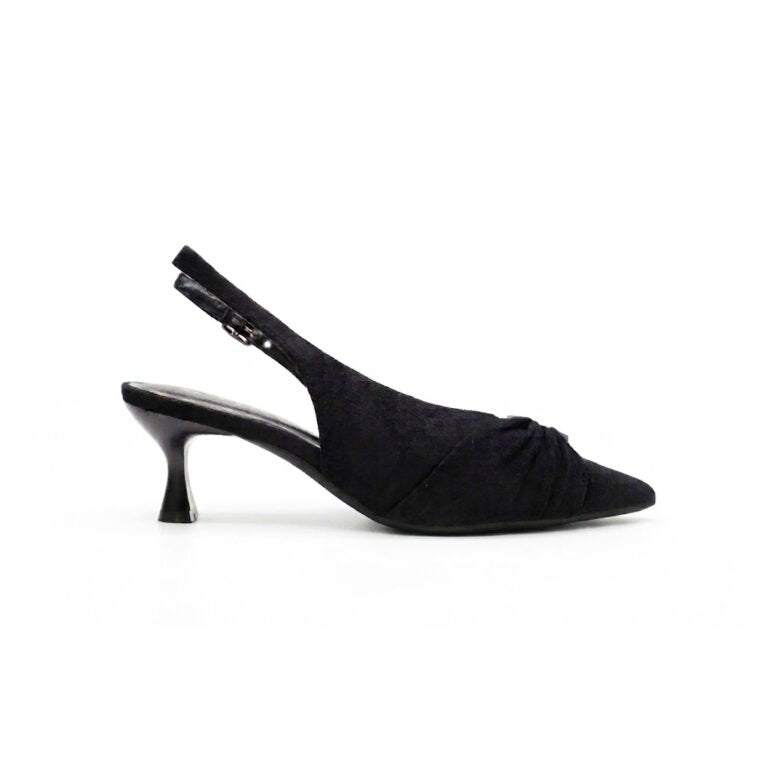 Escarpins Slingback Femme en Suédine à Petit Talon Élégant