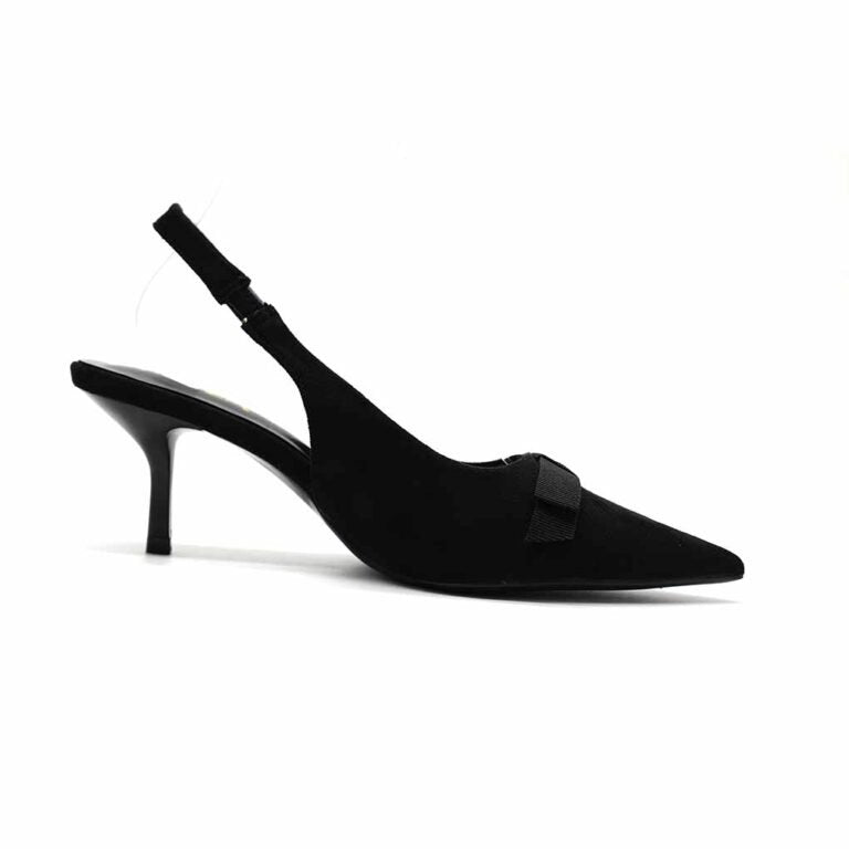 Escarpins Slingback Femme en Suédine avec Nœud Élégant