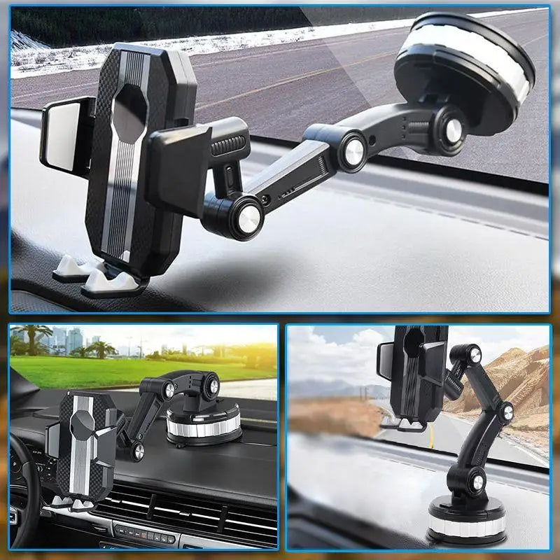 Support Téléphone Voiture à Ventouse 360° – Fixation Tableau de Bord et Pare-Brise