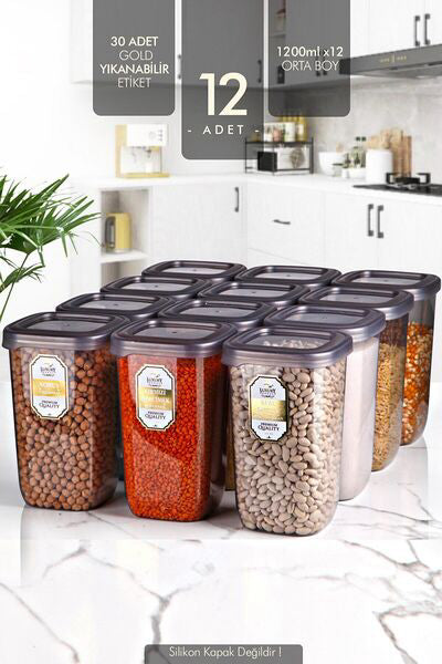 Kitchen Life Gold Labeled 12 Liter Large Size Boly Square Storage Container Set