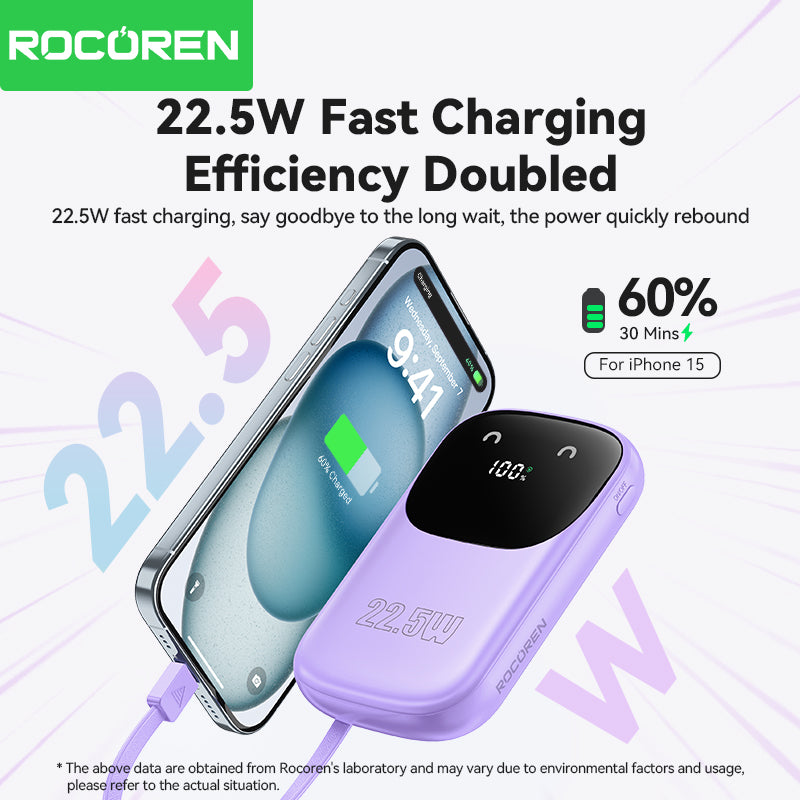 Rocoren Banque d’alimentation 22.5W 3 câbles