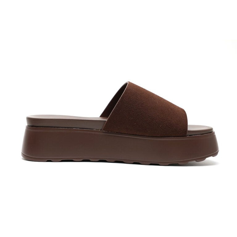 Mules Femme Souples à Plateforme en Suédine Confortables