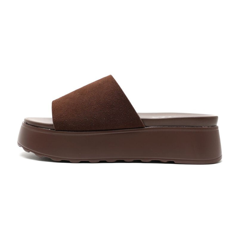 Mules Femme Souples à Plateforme en Suédine Confortables