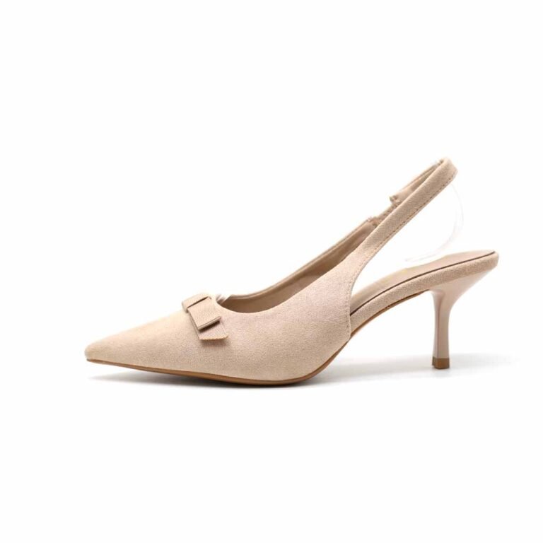 Escarpins Slingback Femme en Suédine avec Nœud Élégant