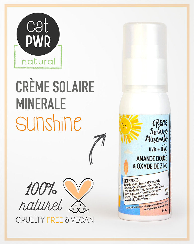 SUNSHINE Crème / Écran Solaire Naturel Minéral & Invisible SPF50+  | UrbanK URBANK