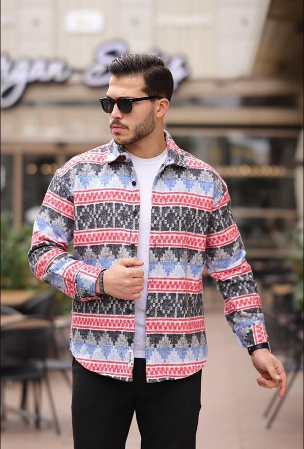 etnik desen vintage oduncu gömlek - Justyol