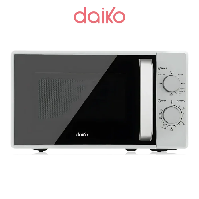 Micro-ondes Daiko 20 L silver, compact et efficace pour le quotidien.
