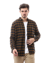 Chemise homme à carreaux à manches longues au design moderne - FSH23ACCR19817TM1