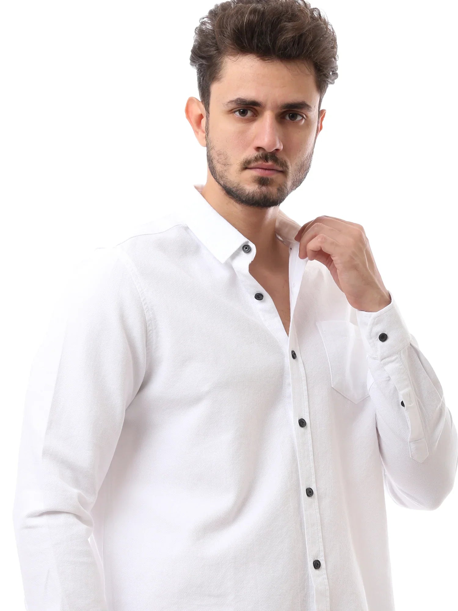 Chemise pour homme à manches longues avec poche poitrine - FSH23APCR19813TM1