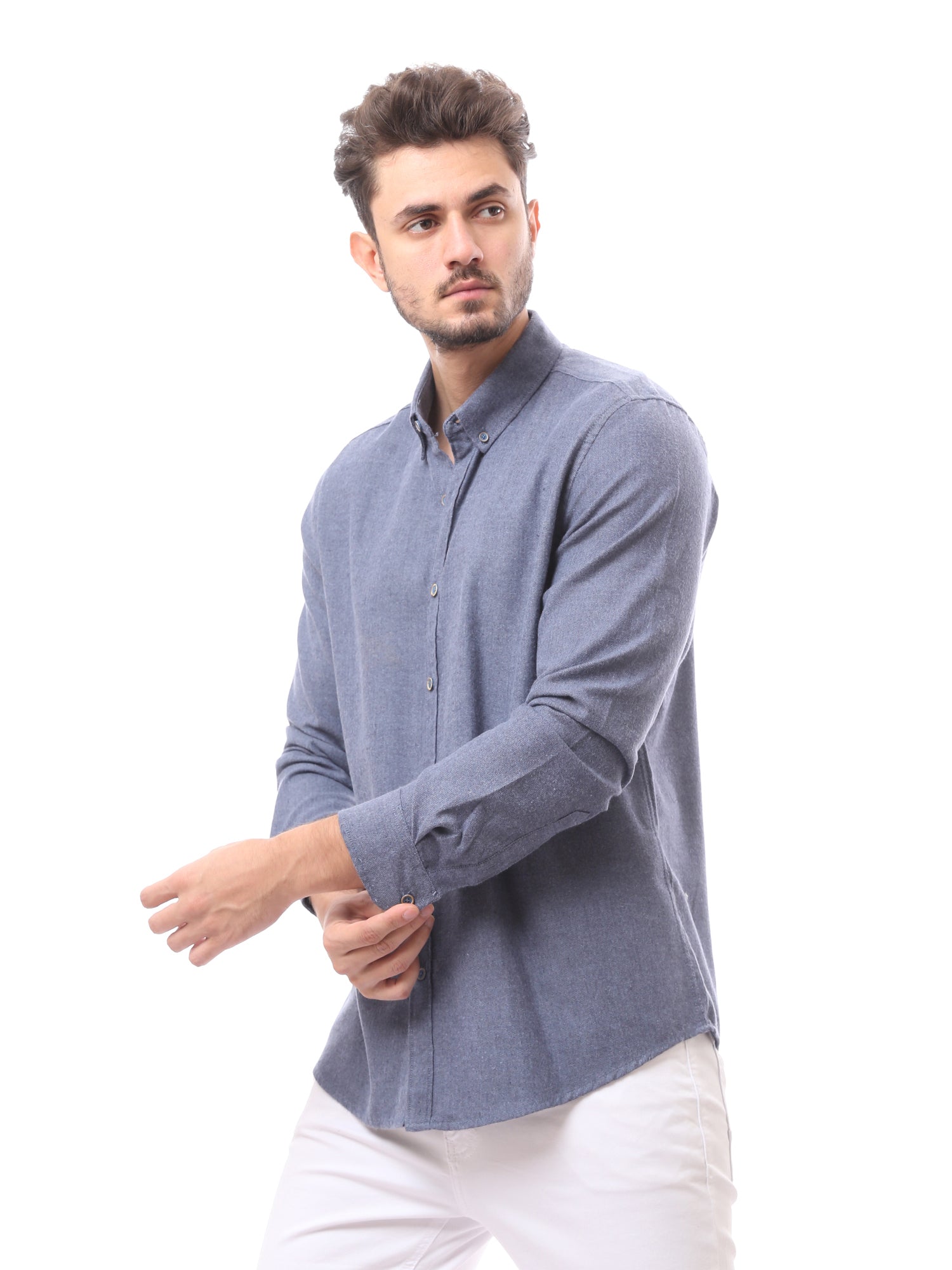 Chemise pour homme à manches longues avec boutons avant - FSH23APCR19814TM1