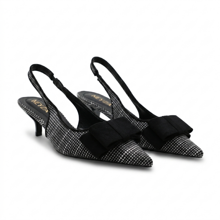 Escarpins Slingback Femme à Petit Talon avec Nœud Élégant
