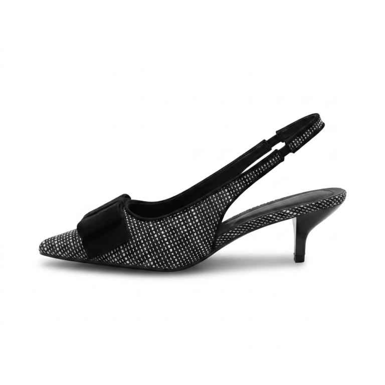 Escarpins Slingback Femme à Petit Talon avec Nœud Élégant
