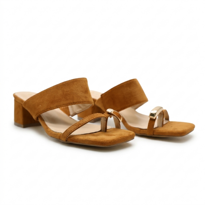 Mules Femme à Talon Carré avec Double Bride Élégante