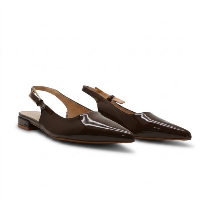 Ballerines Slingback Femme Vernies à Bout Pointu Élégantes