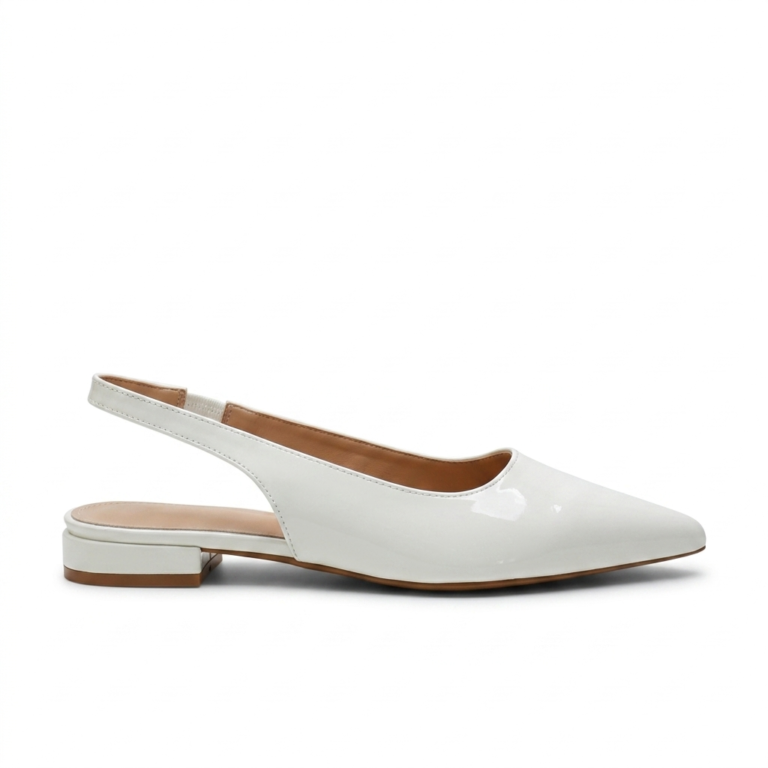 Ballerines Slingback Femme Vernies à Bout Pointu Élégantes
