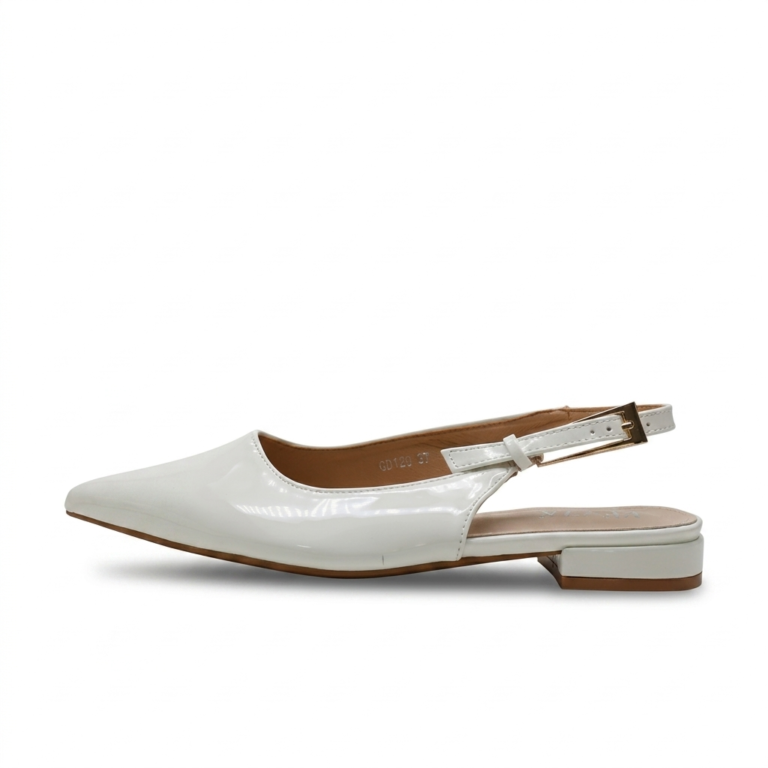 Ballerines Slingback Femme Vernies à Bout Pointu Élégantes