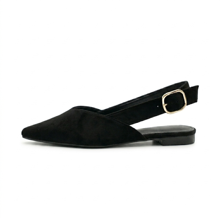 Ballerines Slingback Femme en Suédine à Bout Pointu Élégantes