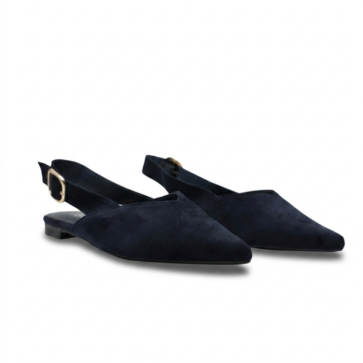 Ballerines Slingback Femme en Suédine à Bout Pointu Élégantes