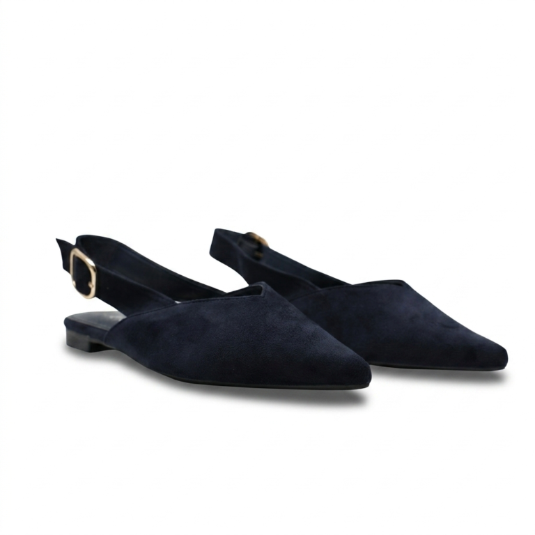 Ballerines Slingback Femme en Suédine à Bout Pointu Élégantes