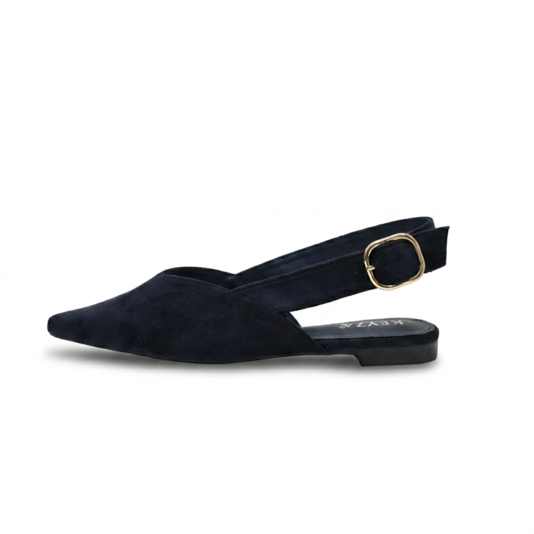 Ballerines Slingback Femme en Suédine à Bout Pointu Élégantes